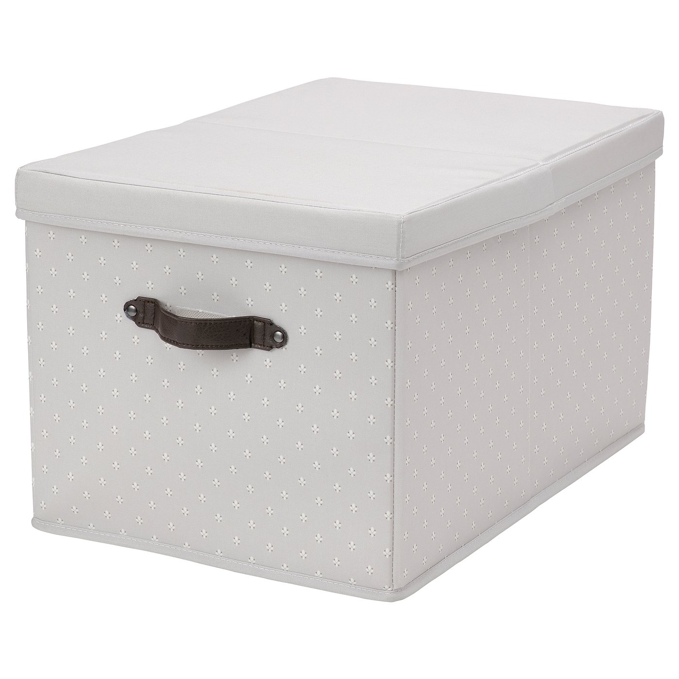BLÄDDRARE Box with lid, grey/patterned, 35x50x30 cm IKEA
