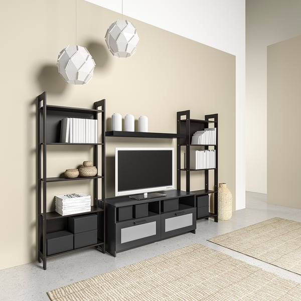 Laiva Brimnes Tv Storage Combination Black Brown Ikea