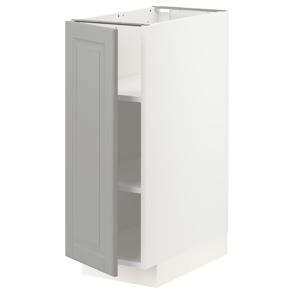 METOD Base cabinet with shelves, white/Bodbyn grey, 30x60x80 cm