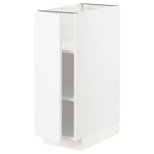 METOD Base cabinet with shelves, white/Kungsbacka matt white, 30x60x80 cm