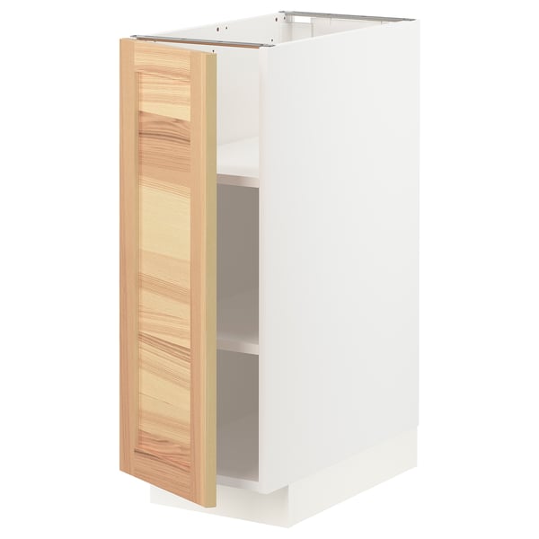 METOD Base cabinet with shelves, white/Torhamn ash, 30x60x80 cm