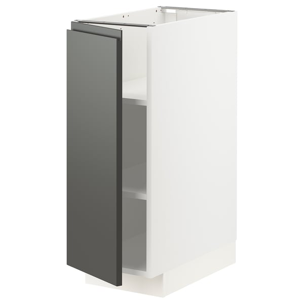 METOD Base cabinet with shelves, white/Voxtorp dark grey, 30x60x80 cm