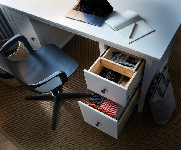 HEMNES Desk, white stain, 155x65 cm