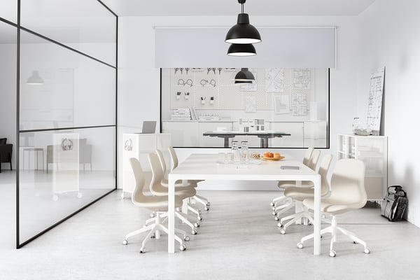 LÅNGFJÄLL Office chair, Gunnared beige/white