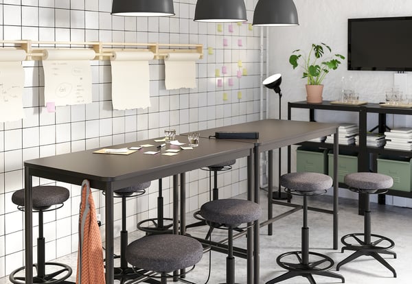 TOMMARYD Table, anthracite, 130x70x105 cm