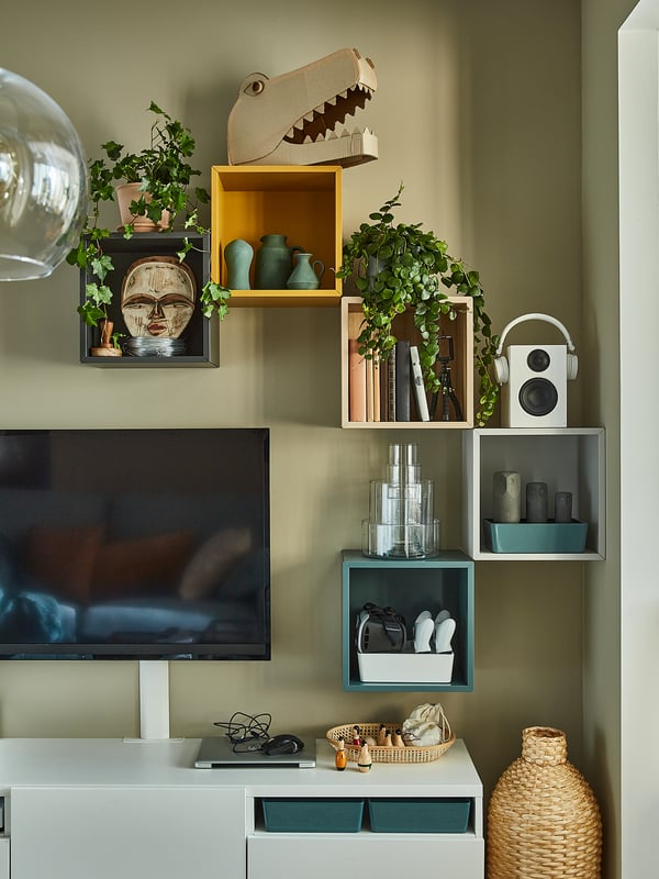 EKET Cabinet, grey-turquoise, 35x25x35 cm
