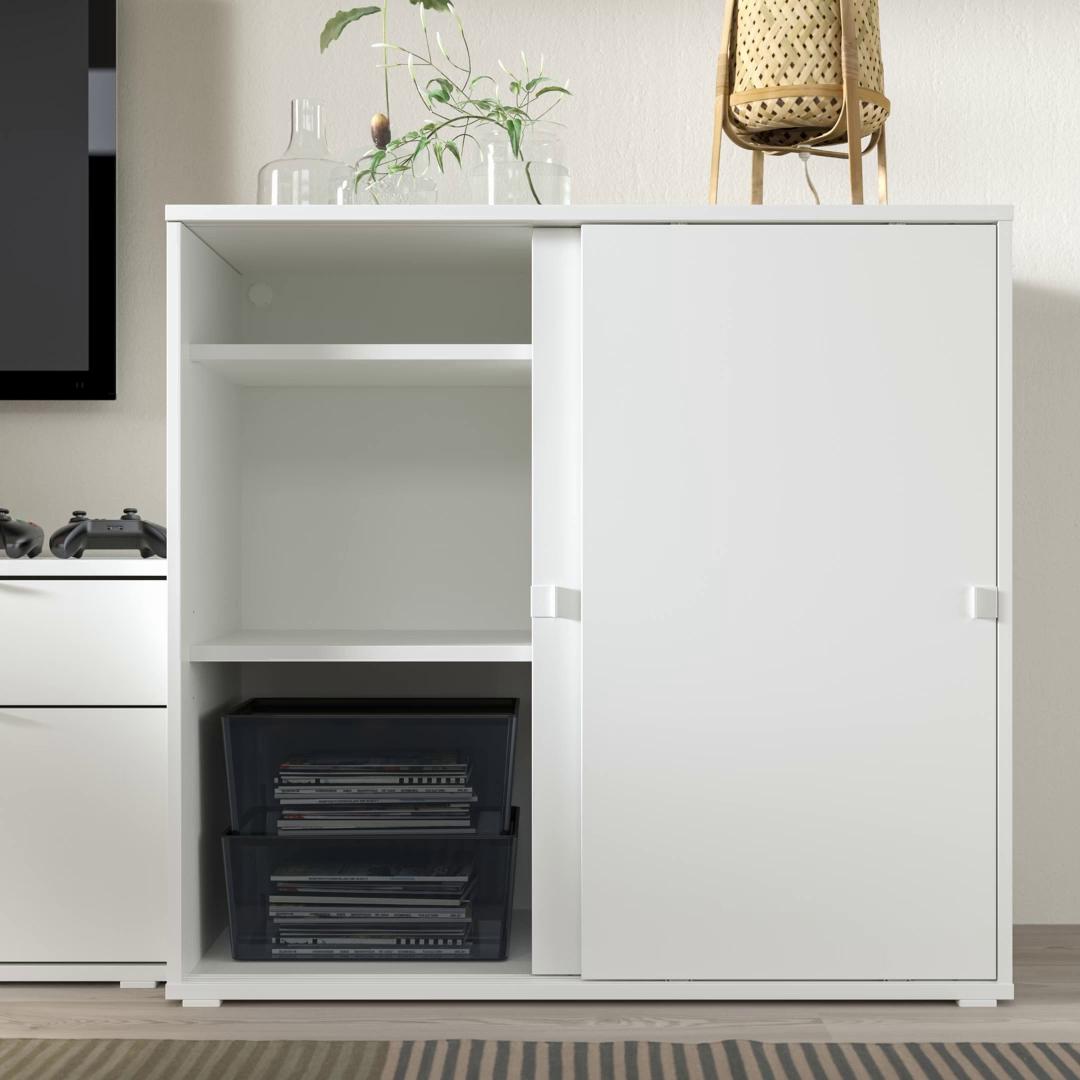 VIHALS cabinet with sliding doors white - IKEA